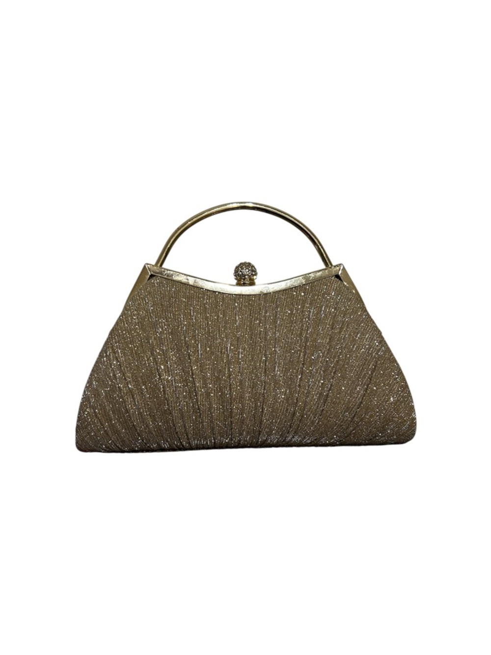 Sparkle Gold Evening Clutch with Top Handle